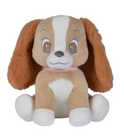 Disney Lady Le Chien Peluche Marron Rose 25 Cm