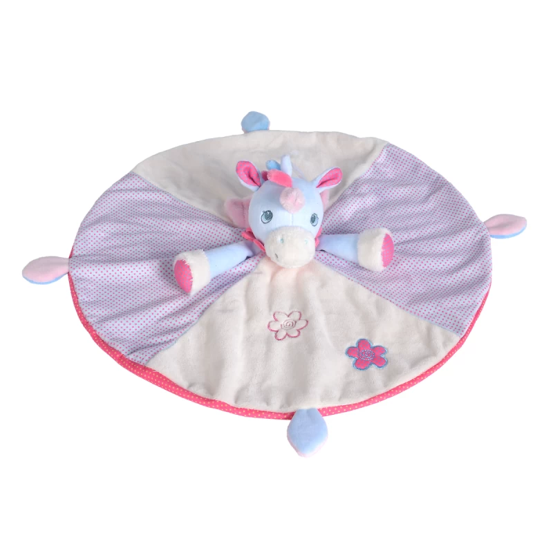 Disney Nicotoy Grand Doudou Rond Licorne Bleu Fleur 40 Cm 4 Disney Nicotoy Grand Doudou Rond Licorne Bleu Fleur 40 Cm – Image 2