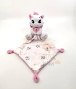 Disney - Marie Le Chat - Peluche Avec Doudou Rose Blanc 25 Cm