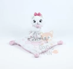 Disney Marie Le Chat Doudou Mouchoir Rose Blanc Goodnight