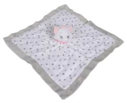 Disney Marie Le Chat Doudou Plat Lange Blanc Gris étoile -Disney marie20lange