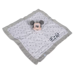 Disney Mickey La Souris Doudou Plat Lange Blanc Gris étoile