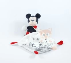 Disney Mickey La Souris Doudou Mouchoir Blanc Rouge 25 Cm