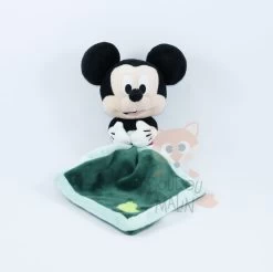 Disney Mickey La Souris Peluche Avec Doudou Vert Feuille