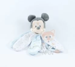 Disney Mickey La Souris Doudou Pétale Bleu Blanc Mouton