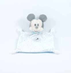 Disney Mickey La Souris Doudou Plat Blanc Bleu 20 Cm