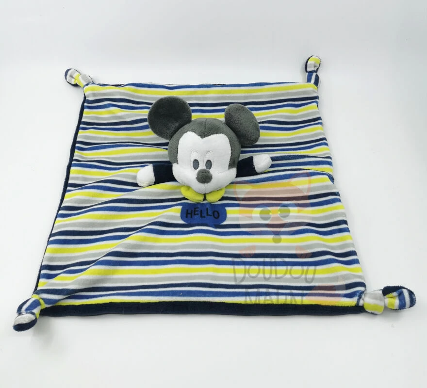 Disney Mickey La Souris Doudou Plat Bleu Jaune Hello 30 Cm 3 Disney Mickey La Souris Doudou Plat Bleu Jaune Hello 30 Cm