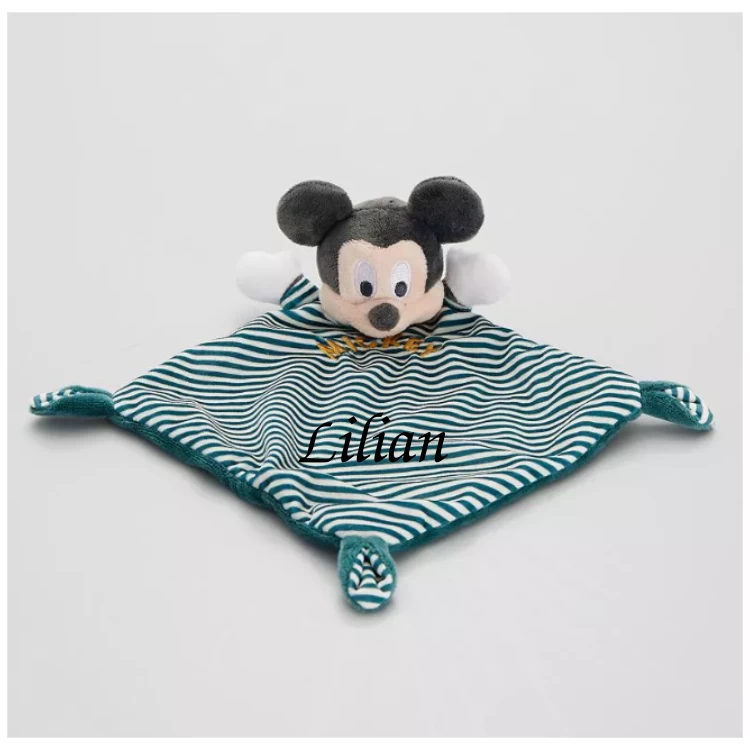 Disney Mickey La Souris Doudou Plat Vert Rayé 25 Cm 3 Disney Mickey La Souris Doudou Plat Vert Rayé 25 Cm