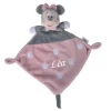 Disney - Minnie La Souris - Doudou Plat Rose Pâle Gris 25 Cm