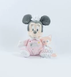 Disney Minnie La Souris Mini Peluche Rose Blanc Mouton