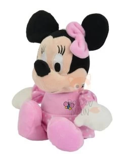 Disney Minnie La Souris Peluche Rose Blanc Papillon