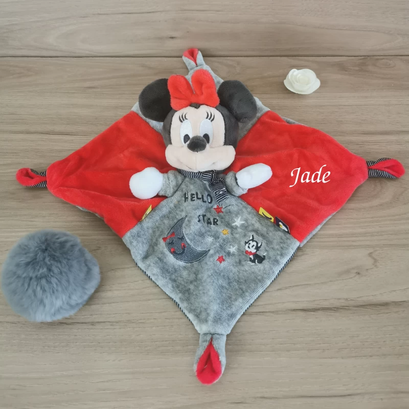 Disney Minnie La Souris Doudou Plat Stary Night Rouge Gris 25 Cm 3 Disney Minnie La Souris Doudou Plat Stary Night Rouge Gris 25 Cm