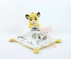 Disney Simba Le Lion Doudou Mouchoir Hello Little King Blanc Jaune 25 Cm