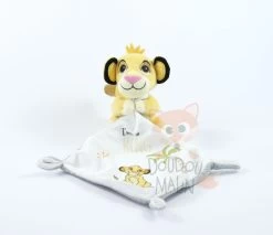Disney Simba Le Lion Doudou Mouchoir I'm A King Blanc Jaune 25 Cm