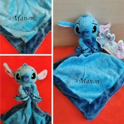 Disney Doudou Stitch + Mouchoir Bleu 40 Cm -Disney stitch20personnalise