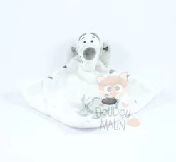 Disney Tigrou Doudou Plat Blanc Noir Gris