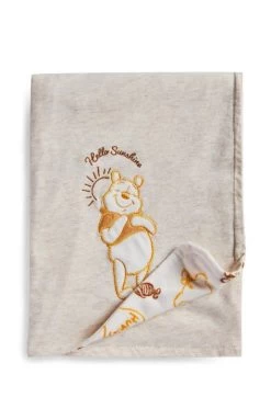 Disney - Winnie L'ourson - Couverture Gris Jaune 100 X 60 Cm