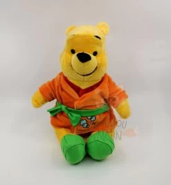 Disney - Winnie L'ourson - Peluche Peignoir Orange Vert Bulle 30 Cm